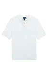 Scott Barber Solid Bouclé Polo In White