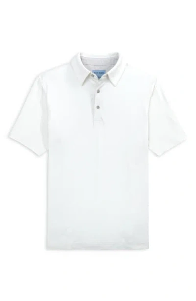 Scott Barber Solid Performance Golf Polo In White