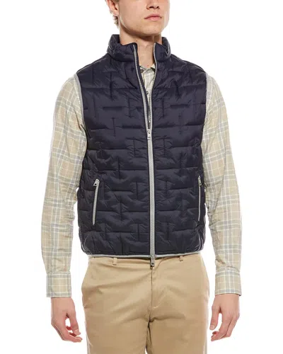 Scott Barber Space-quilted Vest In Blue