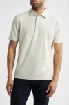 Scott Barber Stripe Linen & Cotton Polo In Grey Heather