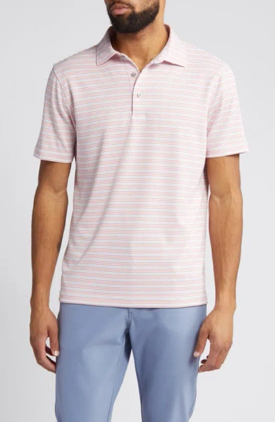 Scott Barber Stripe Tech Polo Shirt In Multi