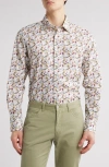 Scott Barber Surf Print Button-up Shirt In Brown