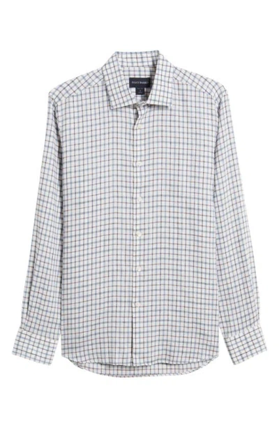 Scott Barber Tattersall Check Linen Twill Button-up Shirt In Dusk