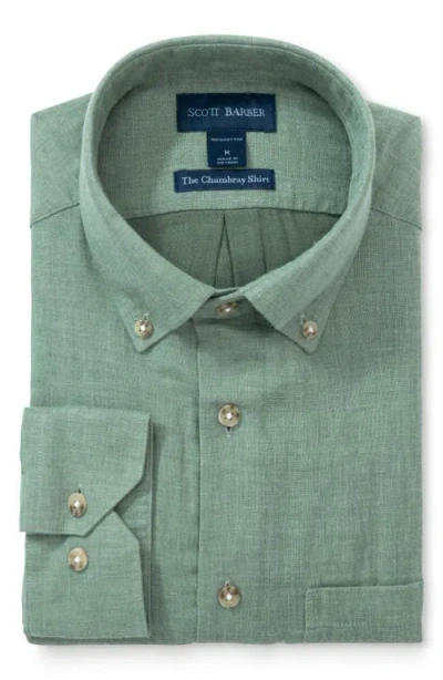 Scott Barber The Chambray Button-down Shirt In Green