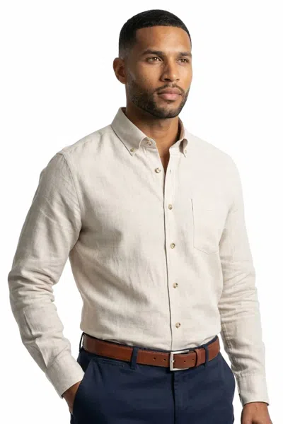Scott Barber The Chambray Shirt In Birch In Neutral