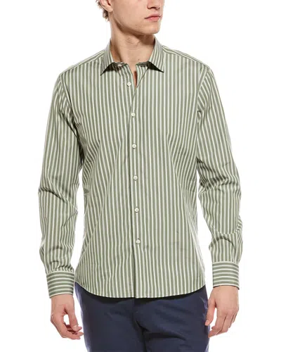 Scott Barber Thomas Mason Fine Stripe Shirt In Multi