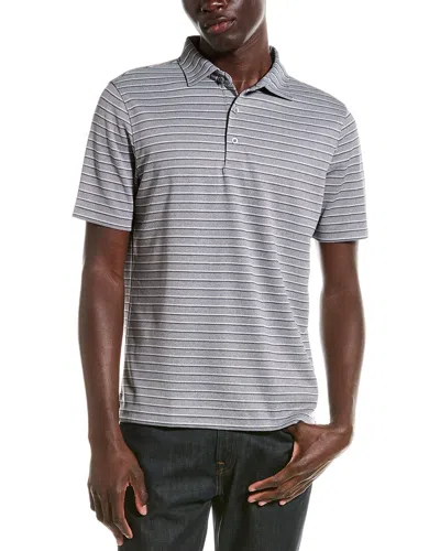 Scott Barber Track Stripe Tech Polo Shirt In Grey