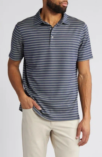 Scott Barber Track Stripe Tech Polo Shirt In Multi
