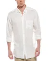 Scott Barber Twill Solid Linen-blend Shirt In White