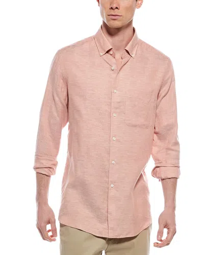 SCOTT BARBER SCOTT BARBER TWILL SOLID LINEN-BLEND SHIRT