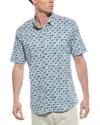 Scott Barber Voile Flower Print Shirt In Blue