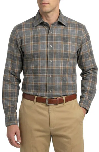 Scott Barber Weekend Plaid Button-up Shirt In Charcoal