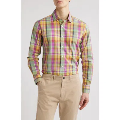 Scott Barber Weekend Plaid Cotton Button-up Shirt In Multi