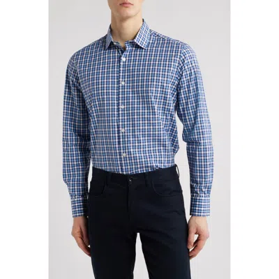 Scott Barber Weekend Plaid Cotton Button-up Shirt In Navy