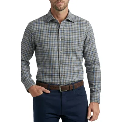 Scott Barber Weekend Plaid Regular Fit Button-up Shirt In Grey Heather
