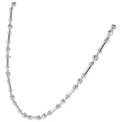 Pre-owned Scott Kay 2.35 Carat Diamond Platinum Bar Link Necklace In Multi