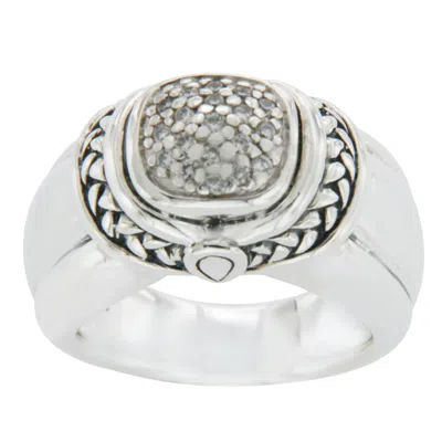 Pre-owned Scott Kay 925 Sterling Silver Diamonds Engagement Ring In Multi