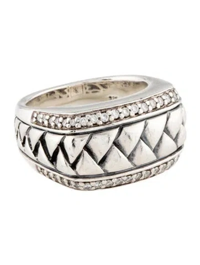 Pre-owned Scott Kay Diamond Basket Weave Band In Multicolor