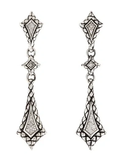 Pre-owned Scott Kay Diamond Kite Drop Earrings In Multicolor