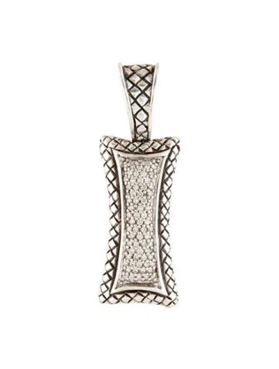 Pre-owned Scott Kay Diamond Quilted Pendant, 1.75" In Multi