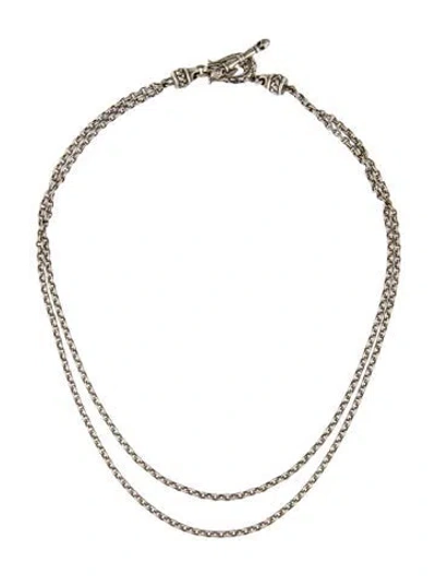 Pre-owned Scott Kay Double Chain Necklace, 15" In Multi