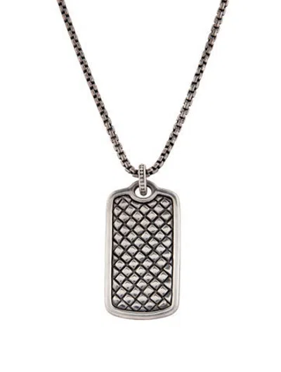 Pre-owned Scott Kay Equestrian Dog Tag Pendant Necklace, 26" In Multicolor