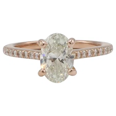 Pre-owned Scott Kay Gia Certified 1.30 Carat J Vs1 Oval Natural Diamond Rose Gold Engagement Ring In Red