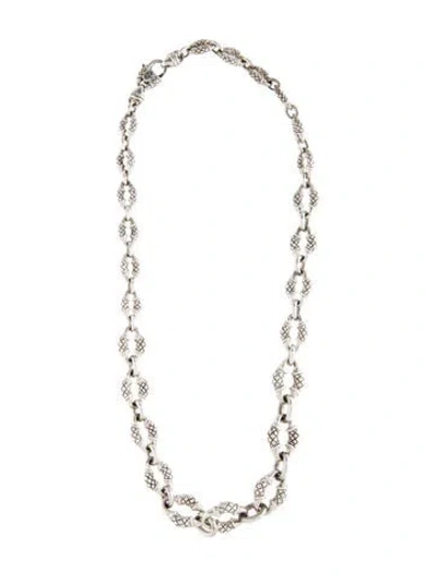 Pre-owned Scott Kay Graduated Textured Link Necklace, 18.5" In Multi