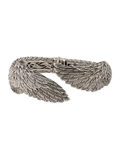 Pre-owned Scott Kay Guardian Angel Wings Cuff Bracelet, 6.5" In Multicolor