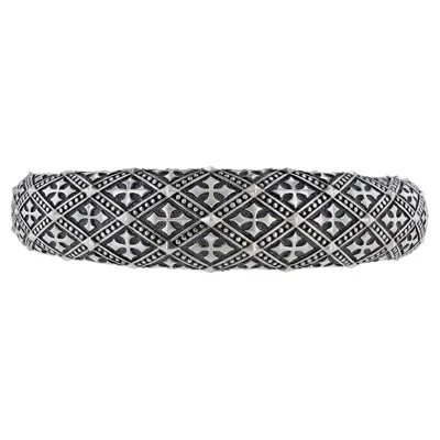 Pre-owned Scott Kay Ladies Sterling Silver Cross Cuff Bracelet In Multi