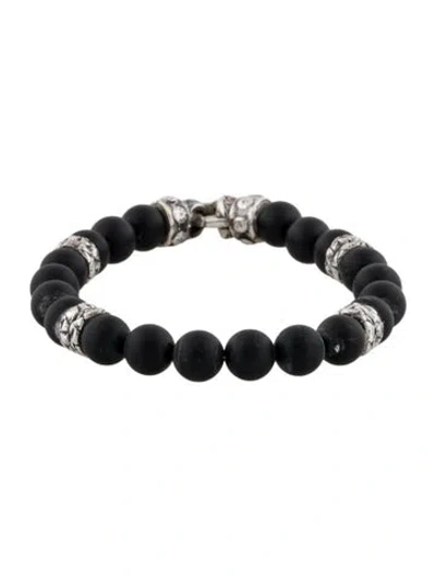 Pre-owned Scott Kay Onyx Beaded Bracelet, 6.5" In Multi