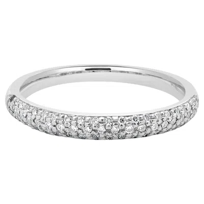 Pre-owned Scott Kay Palladium Pave Diamond Band In Multi