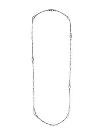 Pre-owned Scott Kay Pearl Station Necklace, 36" In Multi