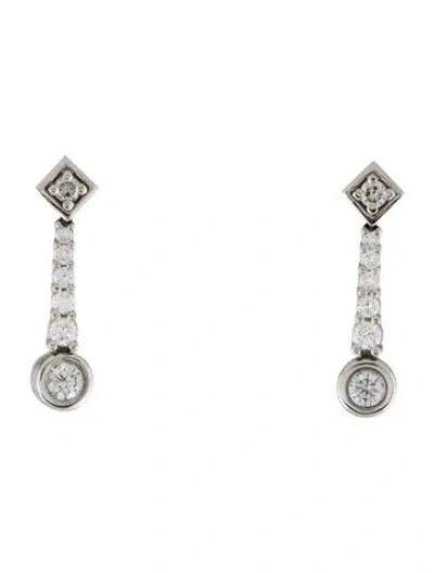 Pre-owned Scott Kay Platinum 0.51ctw Diamond Drop Earrings In Multi