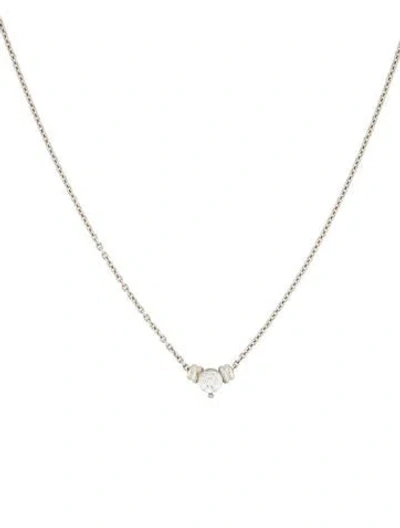 Pre-owned Scott Kay Platinum & Cubic Zirconia Pendant Necklace, 17" In Multi