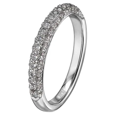Pre-owned Scott Kay Platinum Contemporary Band Ring With Diamonds 0.44 Carats In Multiple