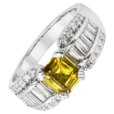 Pre-owned Scott Kay Signed  Natural Alexandrite And Diamond Platinum Ring In Multi