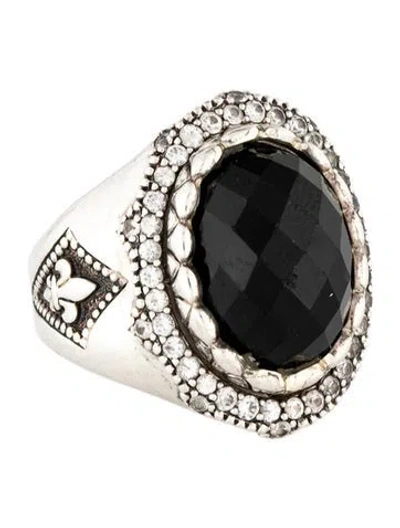 Pre-owned Scott Kay Spinel & Sapphire Cocktail Ring In Multicolor