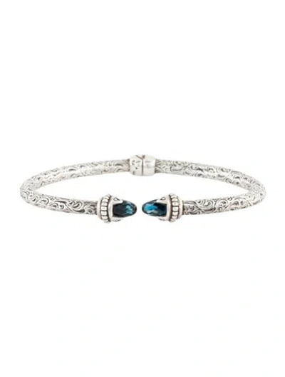 Pre-owned Scott Kay Topaz Hinge Open Bangle Bracelet, 6.5" In Multi
