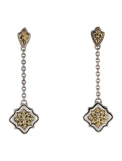 Pre-owned Scott Kay Two-tone Equestrian Drop Earrings In Multi