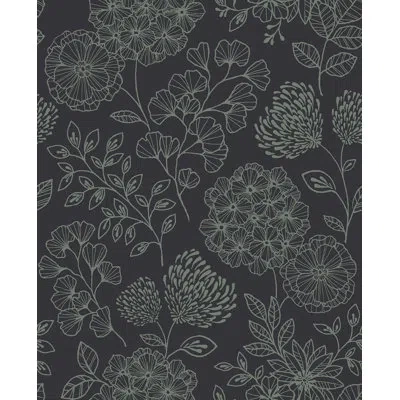 Scott Living Ada 33' L X 20.5" W Wallpaper Roll In Charcoal