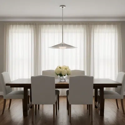 Scott Living Astra 1 Light Kitchen Pendant With Shade In Brushed Nickel