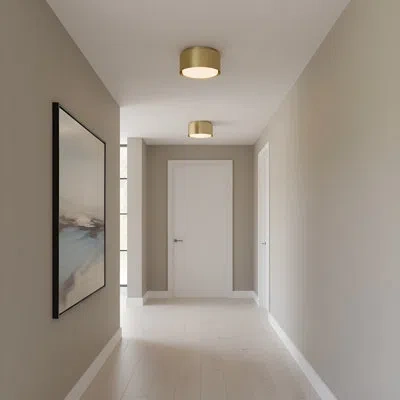 Scott Living Dartmore Large Flush Mount In Satin Brass,satin Brass