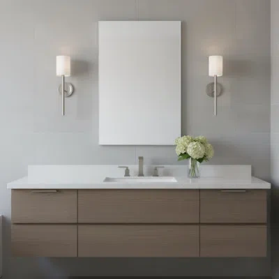 Scott Living Egmont 1 Light Bathroom Bedroom Wall Fixture With White Linen Shade In Brushed Nickel