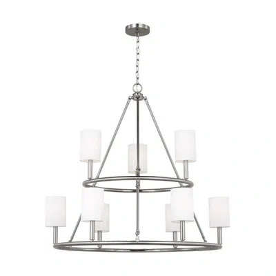 Scott Living Egmont 9-light Extra Large Chandelier In Brushed Steel
