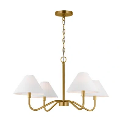 Scott Living Eldon Medium Chandelier In Satin Brass