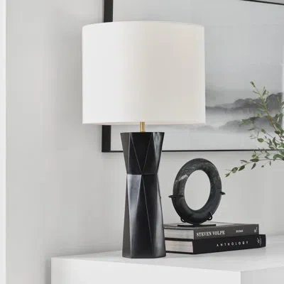 Scott Living Fernwood 1-light Medium Table Lamp In Gloss Black