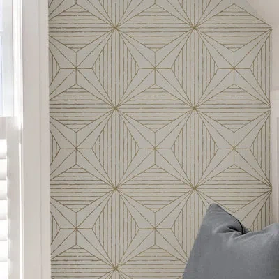Scott Living Gold Aurum Self Adhesive Wallpaper In Light Gray