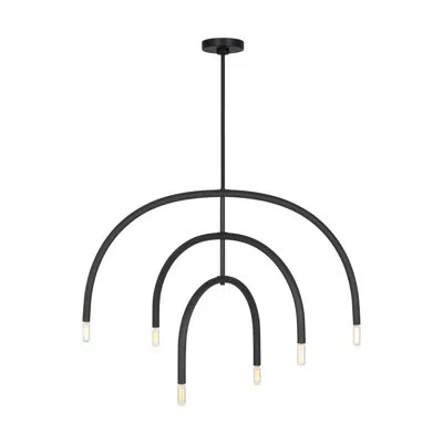 Scott Living Hadden 6-light Large Chandelier In Midnight Black