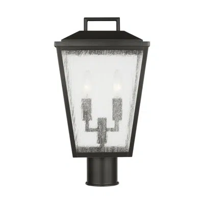 Scott Living Kennewick 2 Light Outdoor Fixture With Clear Seeded Shade In Antique Bronze